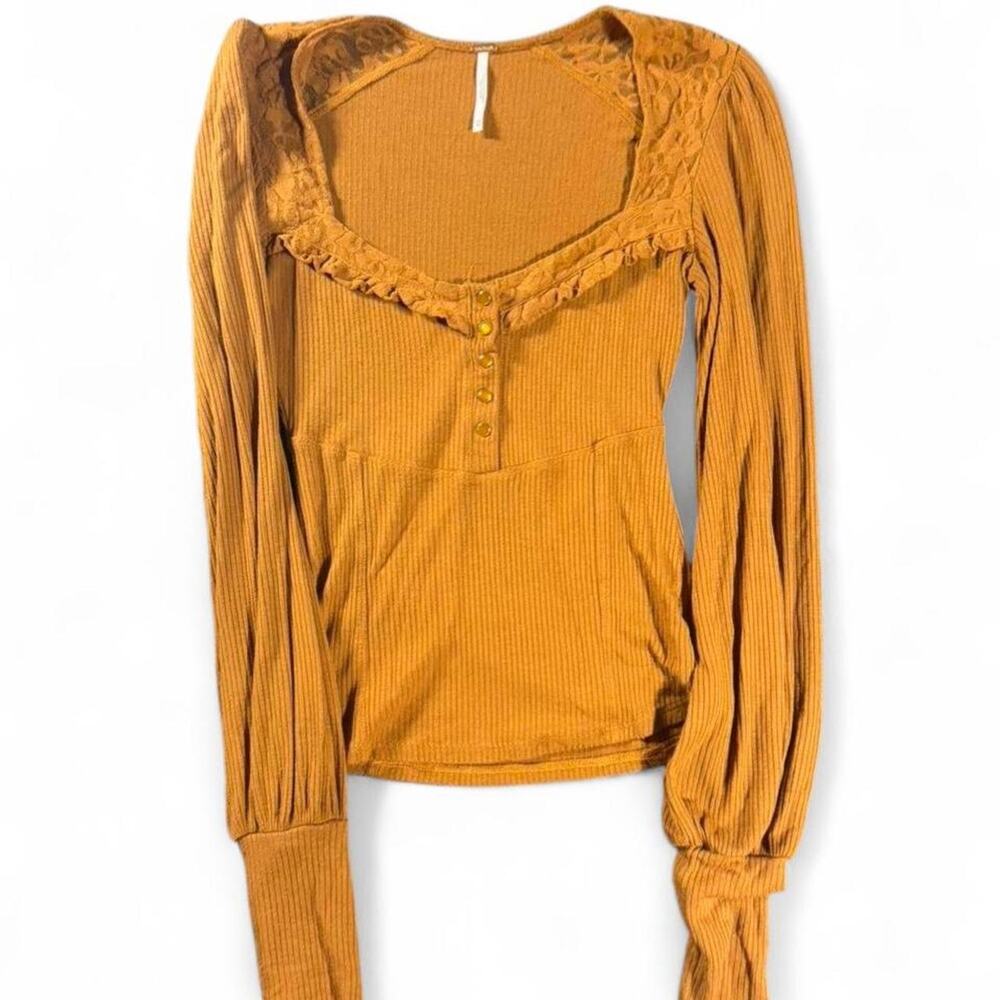 Womens free people lace henley